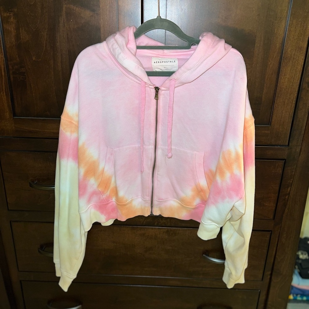 Tie Dye Crop Zip Up